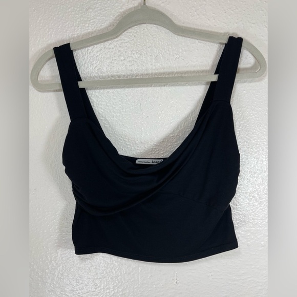 Reformation Black Sleeveless Cowl Neck Crop Top Women’s Small Summer Spring - Picture 8 of 8